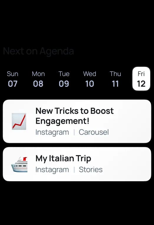 Next on Agenda Card